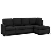 Artiss Modular Sofa Chaise Set 5-seater Dark Grey - Chez Guru